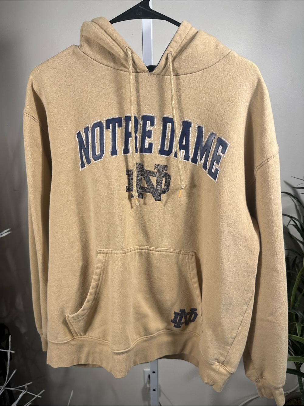 W241. Notre Dame Tan Logo Hoodie